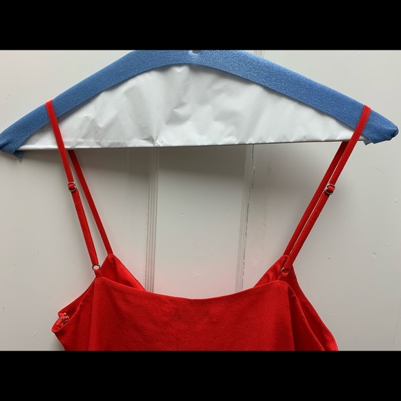 Madewell Red/Orange Silk Tie Front Tank Top Size 2 - Picture 4 of 4